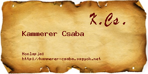 Kammerer Csaba névjegykártya